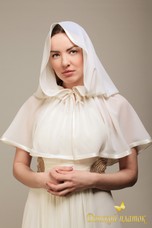 арт.4102 Платок "София"(белый и молочный)