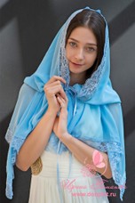 арт.1110 Платок "Вера" ( голубой)