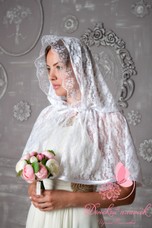 арт.3141 Платок "Любовь"(цвет белый )