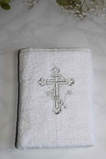 арт.897 Крестильное полотенце(серебро)